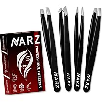 thumbnail image 2 of INSTUMAX® Slant Tip Tweezers – Precision Stainless Steel Eyebrow Tweezer For Men & Women (4-Inch, Green) 2 of 5