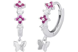 Prinzessin Lillifee Creolen 925 Sterling Silber Mädchen Kinder Ohrschmuck, mit Zirkonia synth., Kommt in Schmuck Geschenk Box