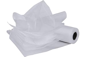 WedDecor 25m x 29cm Snow Sheer Organza Rolls Glitter Fabric for Table Runner Sashes Wedding Decoration, Chair Cover Bows, Table Back Drop, Ribbon Crafting Supplies, White