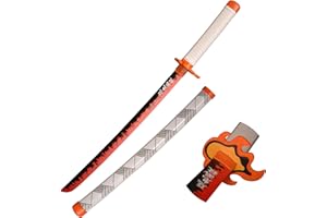 Eroberer Replica Swords Cosplay Swords Tanjirou/Rengoku Kyoujurou/Shinazugawa Samurai Sword, Plastic Sword Prop Play Halloween Cosplay Gift 30 inches