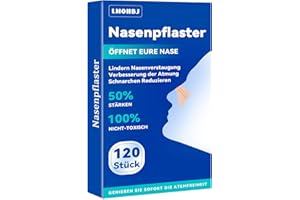 LMOHBJ 120 Stück Nasenpflaster Schnarchen, Nose Strips Nasal Strips Verbesserter Typ Nasenpflaster Besser Atmen Gut Anti-Schnarchen, Nicht Schnarchende Pflaster Verbessern die Atmung