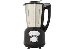 SENYA Blender Chauffant – Appareil à Soupe Chauffant et Mixant 1,5L, 5 Programmes automatiques : Velouté, Mouliné, Smoothie, Compote – Acier inoxydable, Arrêt automatique & Nettoyage facile, noir