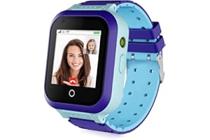 OKYUK Smartwatch Kinder mit GPS und SOS, multifunktionale Kinder-Smartwatch mit Zwei-Wege-Sprechen, Tracker-Kinderuhr, als Geschenk verwendbar, geeignet für Kinder im Alter von 3–12 Jahren (T3 Blau)