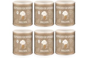 ‎WELLNUSS WELLNUSS Eispulver für Eismaschine, Cremiges Speiseeis, Eiscreme Pulver für Eis selber machen mit oder ohne Softeismaschine, Eismischung für 24 Portionen Vanilleeis, Softeispulver Vanille Royale