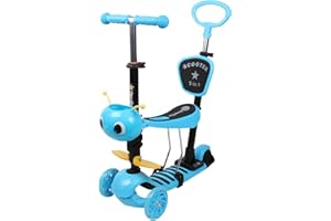 Calma Dragon JC210, Patinete para Niños, Scooter con 3 Ruedas, 5 en 1, con Asiento extraíble, Manillar, Mango de Empuje, Altura Ajustable, Monopatín para niños de 1 a 3 años
