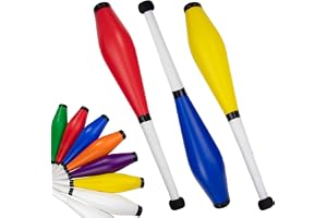 Juggle Dream Trainer Street Jonglering Club Set med 3 fantastiska träningsklubbar – jongleringsset för nybörjare och avancerade jonglerare (röd, blå