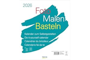 Foto-Malen-Basteln Bastelkalender weiß groß 2026: Fotokalender zum Selbstgestalten. Do-it-yourself Kalender mit festem Fotokarton. Format: 30 x 35 cm