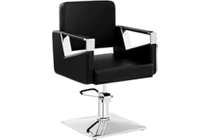 PHYSA WELLNESS & LIFESTYLE Physa Sillón De Peluquería y Salón De Belleza Physa Bristol Black (Fabricada En Acero y Piel Sintética, Altura del Asiento: 44,5-55 cm, Negro)