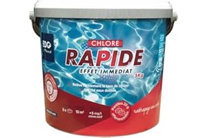 EDG by AQUALUX INTERNATIONAL - Chlore Rapide (Choc) Piscine - Pastilles 20g - Seau 5kg - Effet Immédiat - Spécial Rattrapage Eaux Vertes Usage Intensif Temps Orageux