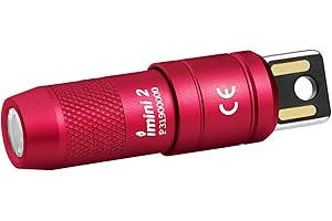 OLIGHT IMINI 2 Keychain Light 50 Lumens EDC Rechargeable Mini Torch, Magnetic Base Lamp with Integrated USB Plug, High Performance Compact LED Flashlight for Daily Carry (Passionate Red)