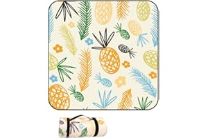 DOTBUY-SHOP Picnic Blanket, Waterproof, Camping Blanket, Beach Blanket, Heat-Insulated, Machine Washable, Foldable Picnic Mat, for Outdoor, Beach, Camping, Hiking, Excursions (Yellow Pineapple, 150 x