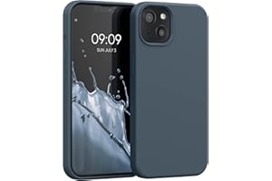 kwmobile Carcasa Compatible con Apple iPhone 13 Funda - Case TPU y Silicona antigolpes - Apto Carga inalámbrica - Pizarra Oscura