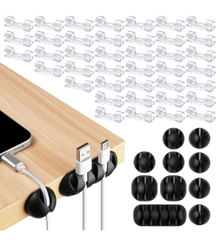 Magnetische kabelhouder, 6 stuks kabelbeheer onder bureau, draadorganizer, zelfklevende kabelclips voor bureau, nachtkastje, oplaadkabels, HDMI, USB, audiokabel, kantoor (wit