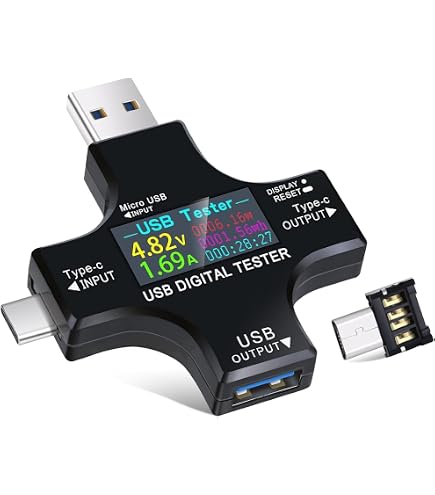 Heemol 2 Tester USB C Con Display LCD IPS – Misuratore Di Corrente Voltmetro 4-36V 10A – Analizzatore Di Ricarica Rapida PD E QC