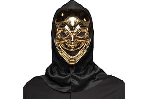Boland - Spegelmask med huva, skräckmask för karneval, tillbehör för karnevalskostymer, halloweenmask