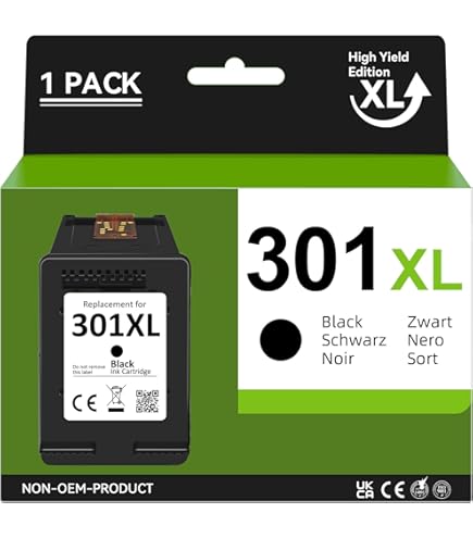 COCCINK 301XL für HP 301 Druckerpatronen Envy 5532 Patronen DeskJet 2540 2547 2548 3050 3059 1050 1510 3059a 2050 Envy 4500 4504 4508 4507 OfficeJet 4630 4636 2620 2622 für HP 301 XL Partronen Schwarz