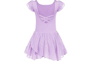 Arshiner Niña Vestido de Ballet Maillot de Danza Gimnasia Leotardo Algodón Traje de Ballet Tutú