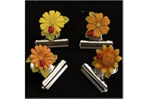 DLM BOMBONIERE DLM26700 (Kit 12 Pezzi) Segnalibro Clip Pinza Fermacarte Portafoto Margherita Fiore Girasole bomboniera