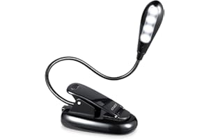 Criacr Clip on Book Light, 4 LED Portable Reading Light, Battery Operated Reading Lamp, Touch Sensitive Table Reading Light, for Readers, Kids, Desk, Headboard, Bedstead, Office Table, Christmas