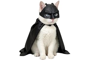 Svart fladdermusdräkt för katter med kappa, halloween kattkostym, perfekt för små hundar, halloween, fest, fotografering, karneval, husdjur rollspelsfest (S)