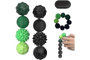 CFYYFC 8 Stück Magnetische Fidget Toys Stressball, Magnetkugeln Stressball Silikon Sensorik Spielzeug, Magnetische Kugeln, Anti-Stress-Angstspielzeug Für Erwachsene Und Kinder (Schwarz + Grün)