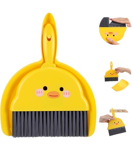 Yykcavykas Mini Balai Et Pelle En Plastique, Mini Brosse De Nettoyage Avec Ensemble Pelle Accessoires De Nettoyage De Bureaubleu Clair 974