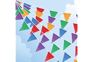 DOJOYKEY Joykey Multicolore Bandierine 200 Bandiere Nylon striscioni di Bunting Decorazione Bandierine della Decorazione Triangolare per Partito All'aperto Giardino