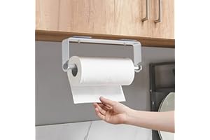 JINHUAXIN Portarrollos de Pared, Adhesivo Portarrollos de Cocina Soporte Rollo Papel Cocina - Aluminio, Sin Perforar, Astilla … (Portarrollos de Pared)