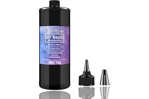 VIDAROSA Resina UV Transparente 1kg de Curado Más Rápido, Sin Amarilleo, Pegamento Resina UV Curado Solar Ultravioleta para Moldes Hacer Joyas Joyería Manualidades Colgantes Pendientes Pulseras