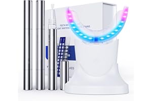 Smiloria Whitening Kit for Sensitive Teeth: LED Tooth Bleaching Set, Red Blue Cold Light Teeth Whitening System, Gentle Whitener Solution for a Brighter, More Confident Smile at Home