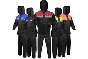 ALPHA CYCLE GEAR Lightweight Waterproof Rain Suit for Men & Women - 2 Piece Motorcycle Rain Gear Protective Trouser with Coat