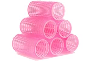 Qiwenr 6 Pedazos Rulos para el Pelo auto Agarre,40 mm Profesional Rulo de Peluqueria Profesional Rulo de Peluqueria,Salon Rulos,Peluquería Rizador para Corto/Largo/Rizos(Color Aleatorio)