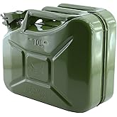 Badem10 Metal Benzin Bidonu 10 Litre Akaryakıt Mazot Taşıma Doldurma Depolama Bidonu Dayanıklı Bidon