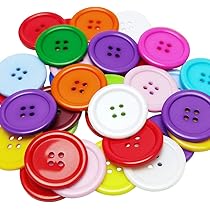 150 bottoni grandi e luminosi, 8 colori e forme vivaci, grandi e