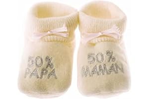 NOSBEBES® Chaussons bebe, bio, pour Noel - chaussette bebe naissance, chaussures bebe, cadeau noel 0-3 mois