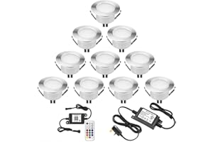 INDARUN RGB WiFi Led Decking Lights Waterproof IP67 Ø61MM - Led Plinth Light Kits for Terrace/Patio/Path/Wall/Garden/Decoration, 10 Packs
