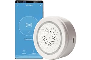 SENCKIT Alarma Inteligente de Sirena Wi-Fi: Sirena estroboscópica inalámbrica con Alarma de Sonido y luz, Sonido de 100 dB, Control Remoto por aplicación, Enlaces de Alarma antirrobo con Dispositivos