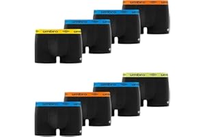 Umbro Bokserki męskie z bawełny, bokserki męskie, miękkie i hipoalergiczne (zestaw 8 sztuk), rozmiar XL, A4, XL
