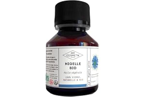 MY COSMETIK MyCosmetik - Huile végétale de Nigelle - BIO AB Issue de l'agriculture Biologique - 100% pure et naturelle - Fabriqué en France - Protectrice et nourrissante - 50 ml