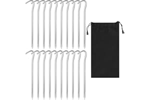 HIXAVA Lot de 20 piquets de tente de 18 cm - Piquets stables - Piquets de tente - Pour camping, pêche et jardinage, etc