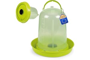 Agrarzone Abbeveratoio con Aiuto per il Riempimento 10 Litri Verde - Abbeveratoio Premium per pollame, ideale per galline, pulcini e quaglie - Distributore d'acqua per galline