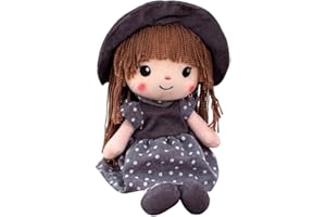 URFEDA Muñeca de trapo de 40 cm, muñeco de peluche suave y esponjoso con falda de sombrero,muñeco de trapo suave, muñeco de princesa para niñas,muñeco de compañía, compañero para dormir, regalo de cumpleaños