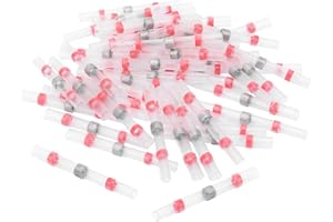 HYUDUO Wodoodporne Złącza Termokurczliwe Drutowe - 50 szt. z Polietylenową Tuleją Lutowniczą i Lutowaną Uszczelką dla Przemysłu