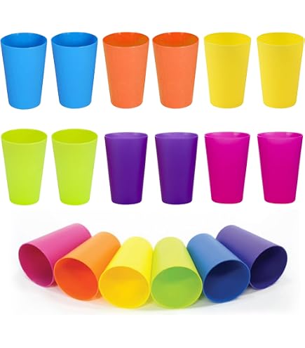 4 Smiley-Becher Aus BPA-freiem Kunststoff – 227 Ml, Bunte Partybecher Mit Griff Für Kinder