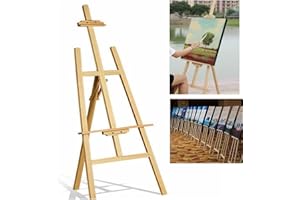 YOUSEAHOME 150 cm Holzstaffelei aus Kiefernholz, Stativ, Studio-Leinwand, Kunstständer, einfache Ausstellungsstaffelei, A-Rahmen, Bodenstaffelei mit verstellbarer Höhe