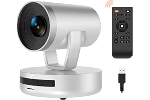 Nuroum V403 PTZ Webcam, Doppio Microfono Zoom ottico 5X/Autofocus, 1080P FHD Telecamera per videoconferenze con controllo remoto/grandangolo di 122°, per Live-Streaming/Skype