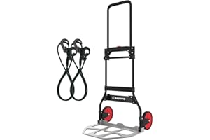 Keyoung Diable Pliant Diable de Manutention 120kg Capacité Chariot Diable Pliable Poignée Rétractable 110cm