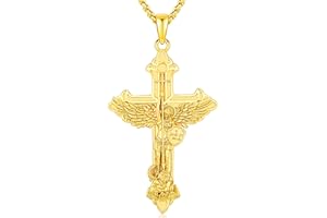 FRIGGEM Arcángel Miguel/San Benito/San Patricio/San Andrés/Virgen María/San Cristóbal/Cruz Colgante de plata de ley 925 Collares Joyería Amuleto Religiosas Regalos para Hombre Mujer