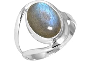 JEWELOPORIUM 925 Sterling Silber Handgemacht Ring for Frau 10x14 Oval Edelstein Statement Schmuck for Gift (99021_R)