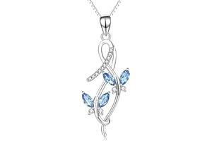 YAFEINI Butterfly Necklace Sterling Silver Infinity Butterfly Pendant Necklace Jewellery for Women,Girls